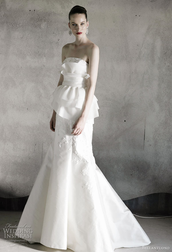 Bellantuono peplum wedding gown from the 2010 bridal collection