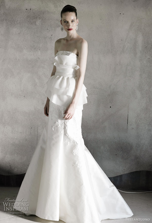 Bellantuono peplum wedding gown from the 2010 bridal collection Bellantuono peplum wedding gown from the 2010 bridal collection