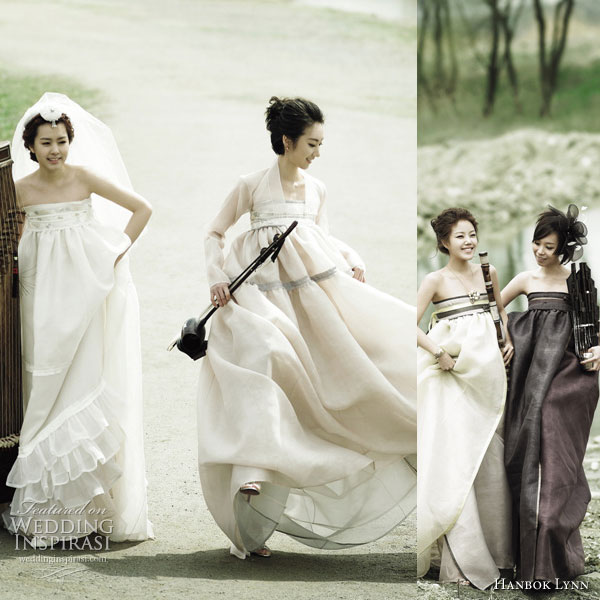 Hanbok Fusion - the traditional korean dress given an update using unusual materials such as chiffon, in lighter colors