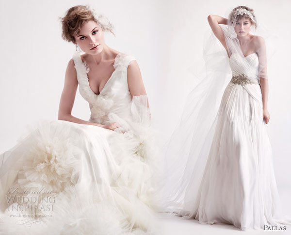 Pallas Couture 2010 bridal collection -- Bethany one shoulder gown, Arlette wedding dress