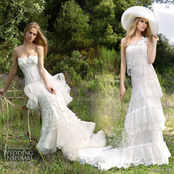 Yolan Cris romantic wedding dresses Alquimia 2010 collection - Gloria and Zoe bridal gowns