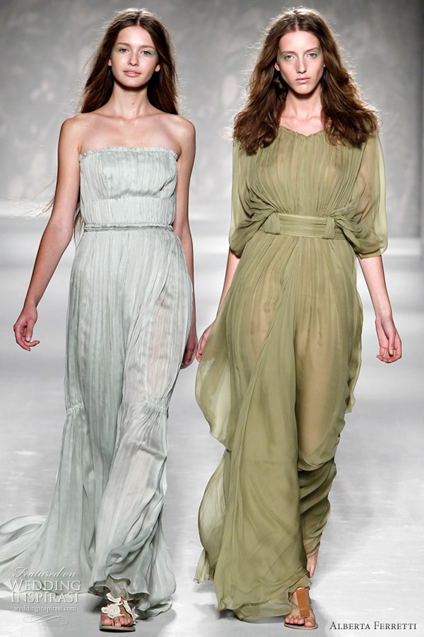 Alberta Ferretti 2011 Spring/Summer ready-to-wear collection - dusty green dresses