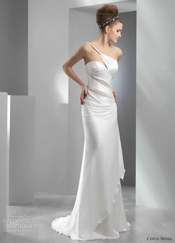 Cotin Sposa Wedding Dress 2011 bridal collection - sheath with one-shoulder asymmetric neckline