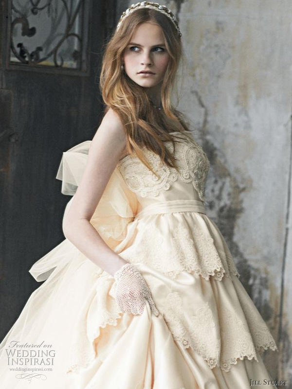 Jill Stuart wedding dress 2010 bridal collection - cream or ivory tiered gown