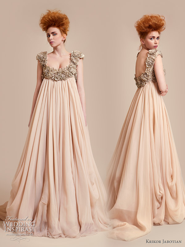 Empire line dress with gold detail by Krikor Jabotian from the Spring/Summer 2010 haute couture collection 