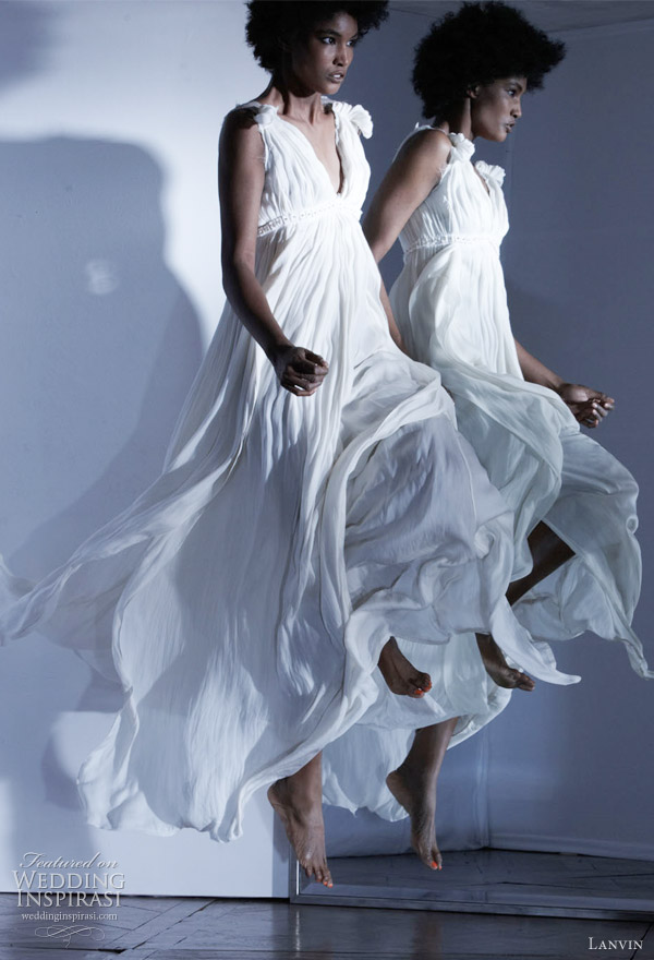 Lanvin wedding gown worthy ecru Techno satin dress - from the Spring/Summer 2011 pre-collection