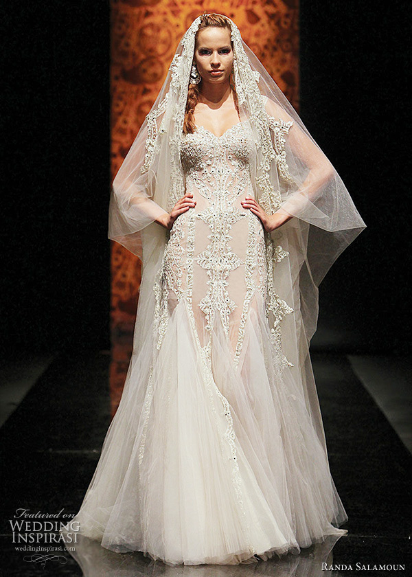 Randa Salamoun wedding dress from Couture Fall/Winter 2010-2011, worn with veil