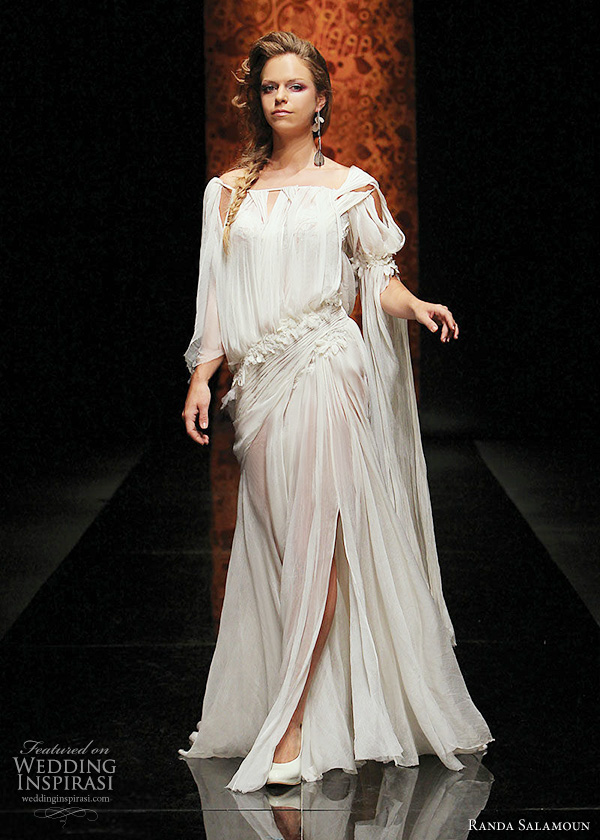 Randa Salamoun Couture Fall/Winter 2010-2011  - white gown suitable as boho chic bohemian wedding dress for Garden of Eden, Midsummer Night's Dream themed bridal party