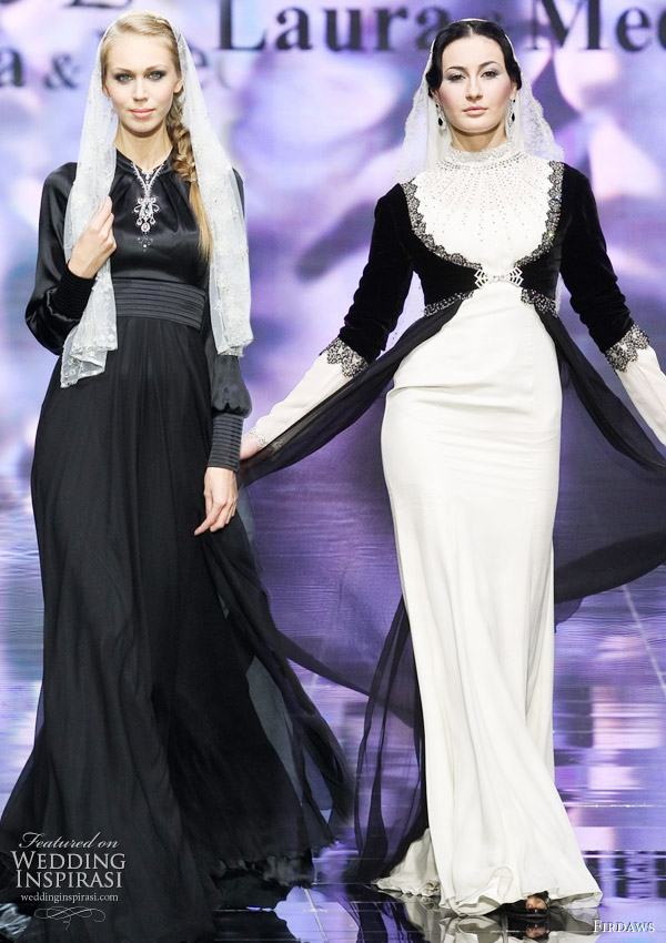 Hijab wedding dress inspiration by russian designers Laura and Medni