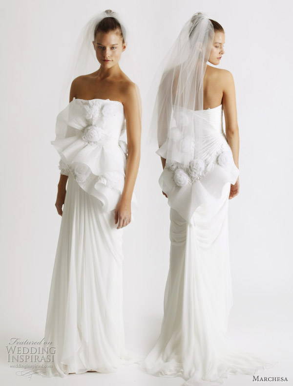 Strapless wedding gowns, Marchesa Spring 2011 bridal collection