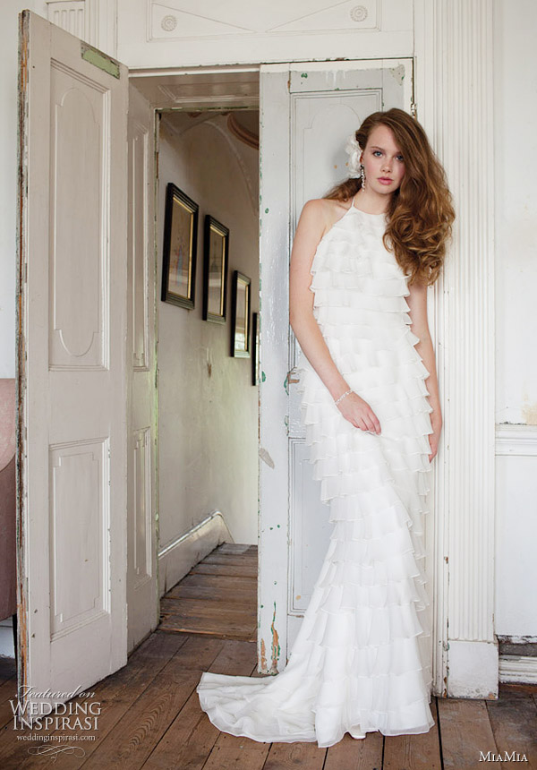 Kirsten wedding dress 2011 Miamia Bridal Collection - halter neck ruffle tier gown