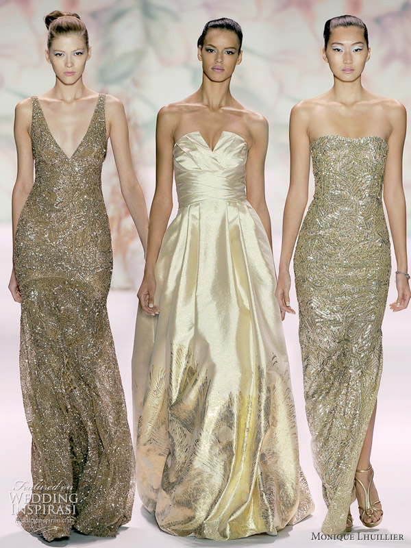 Monique Lhuillier Spring/Summer 2011 ready to wear - copper and gold dresses