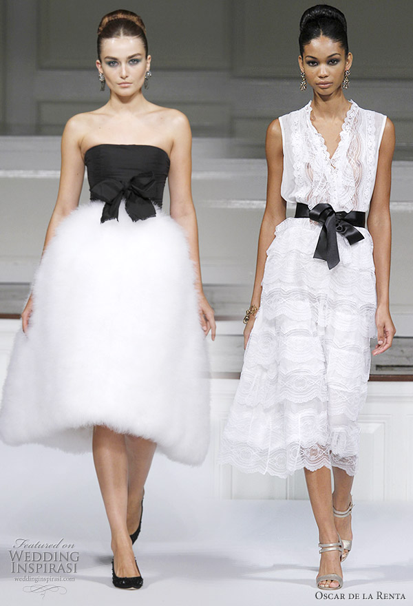 Black and white dresses from Oscar de la Renta Spring 2011 ready to wear collection