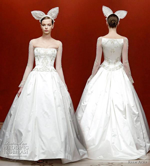 Reem Acra wedding dresses 2011 fall bridal collection - rabbit ear veil Reem Acra wedding dresses 2011 fall bridal collection - rabbit ear veil