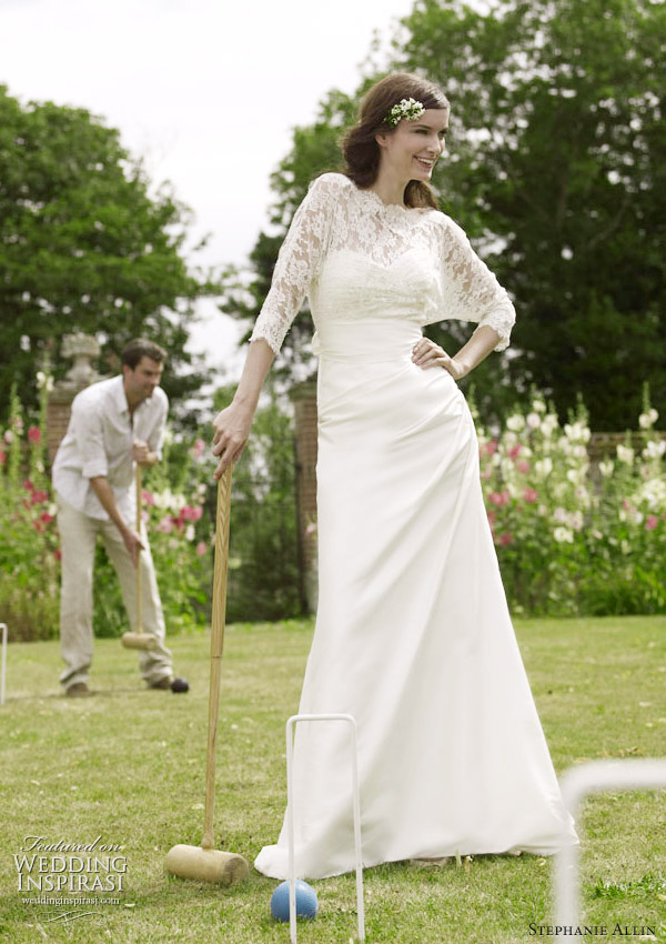 Stephanie Allin wedding dresses 2011 bridal collection - Tilly vintage style wedding dress with lace bodice and sleeves