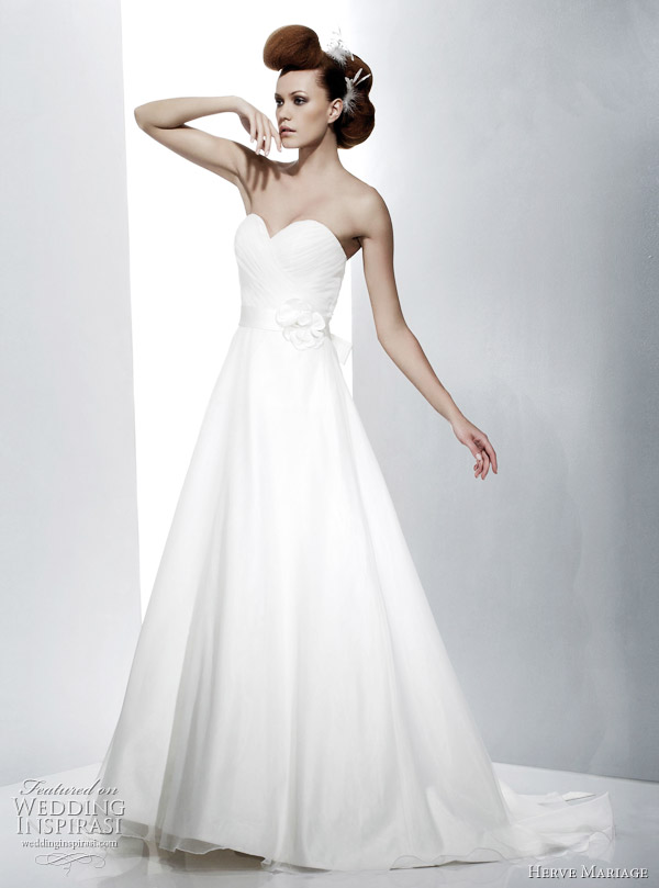 Herve Mariage wedding dress 2011 bridal collection - Isabelle organza gown with belt