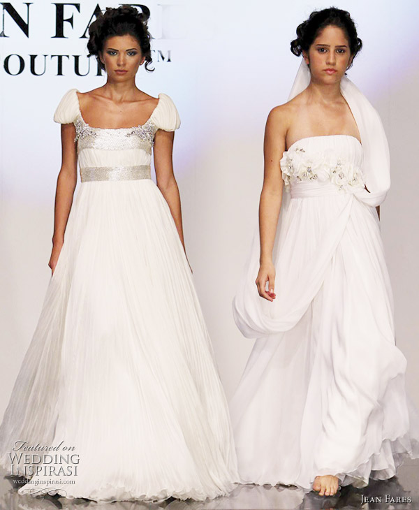 Jean Fares white wedding dress alternatives, evening gowns from the Fall/Winter 2010-2011 couture collection