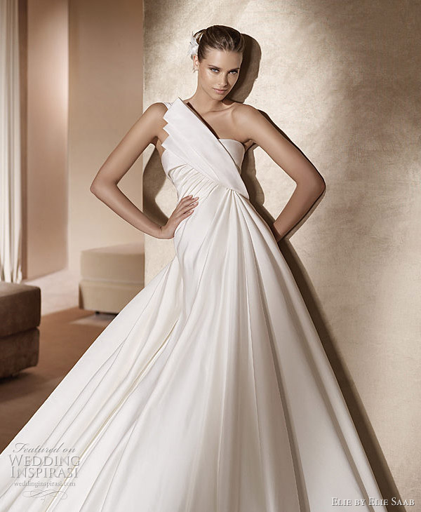 Elie by Elie Saab 2011 Pronovias bridal collection - Temis one-shoulder wedding gown