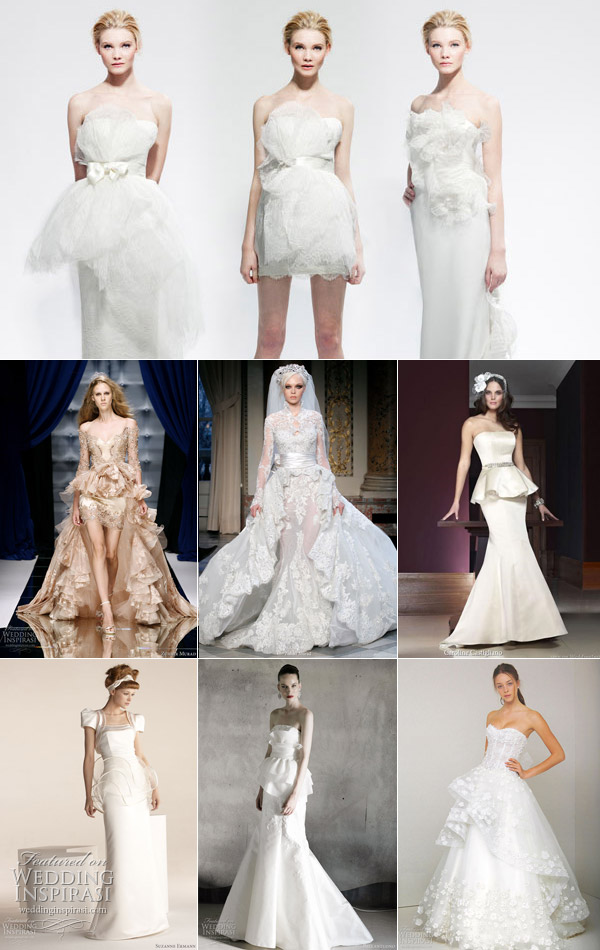 Peplum wedding dresses - bridal trends 2010 and 2011