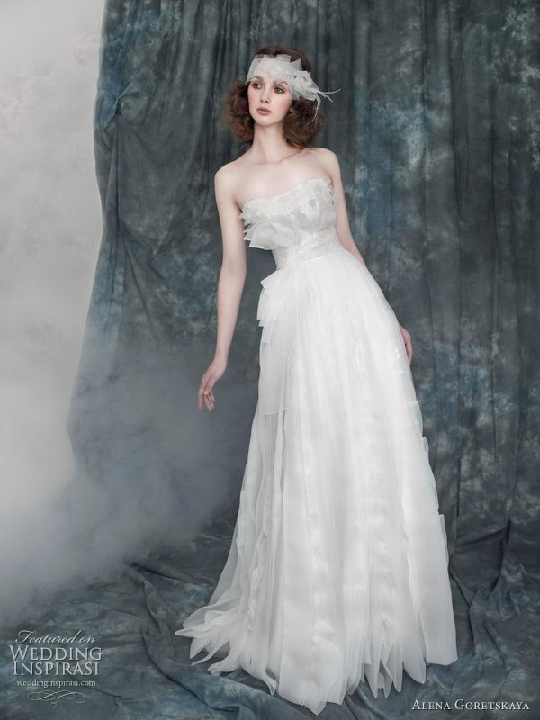 2011 Alena Goretskaya wedding dress - Amelia strapless wedding gown with beaded and crystal detailing