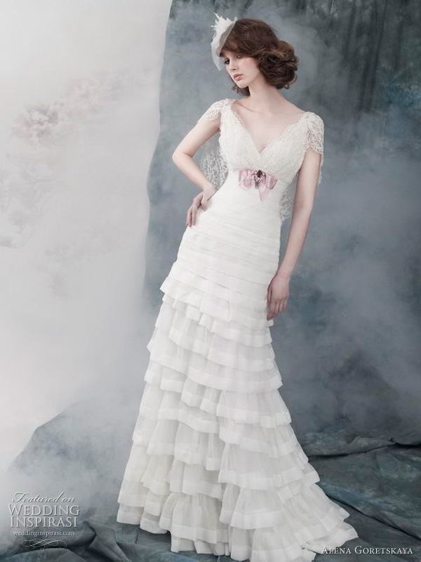 2011 Alena Goretskaya wedding gown - Adele bridal dress with chantilly lace bodice 2011 Alena Goretskaya wedding gown - Adele bridal dress with chantilly lace bodice