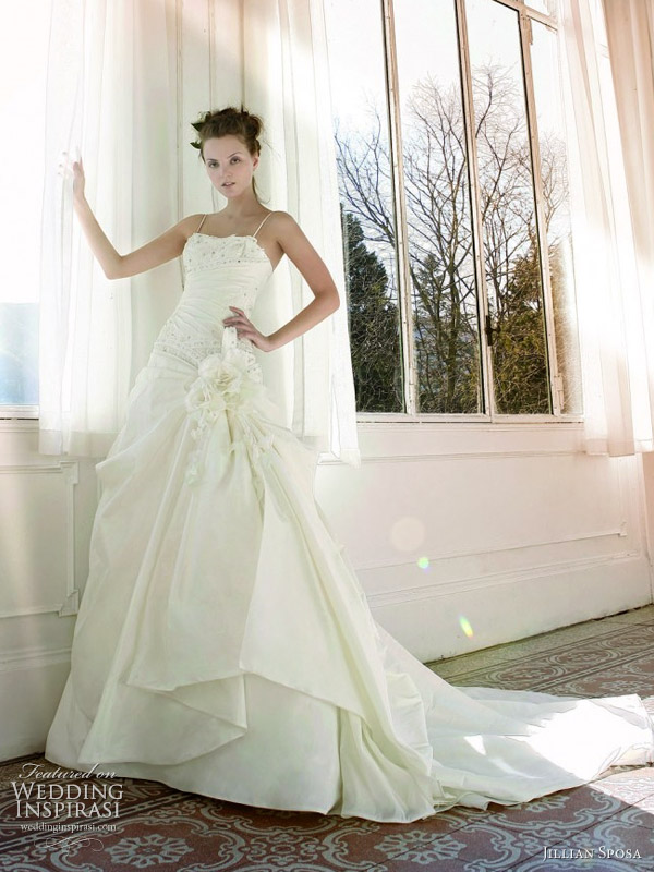 A-line wedding dress with straps by Italian label Jillian Sposa 2011 bridal collection