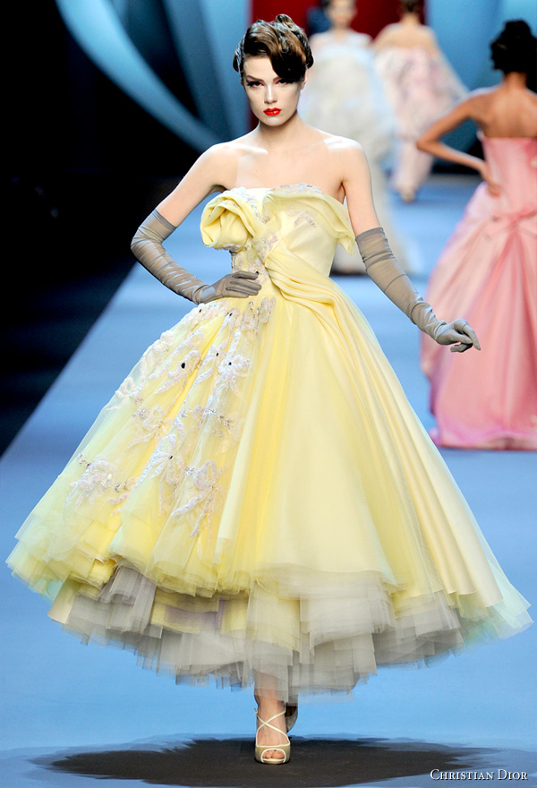 Christian Dior Spring/Summer 2011 Haute Couture by John Galliano. Model in runway show in Paris. 