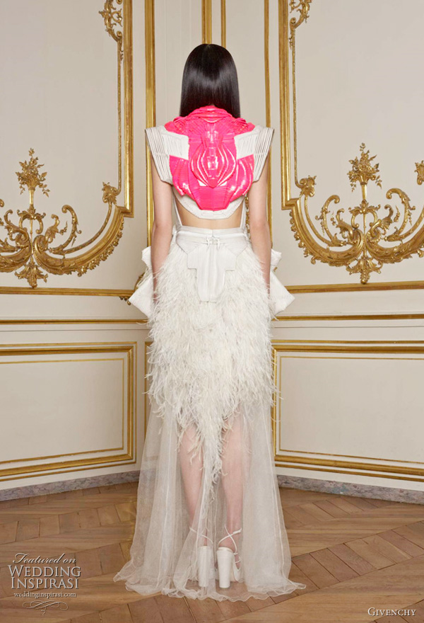 Givenchy Spring/Summer 2011 Couture collection - back view neon pink detail on dress