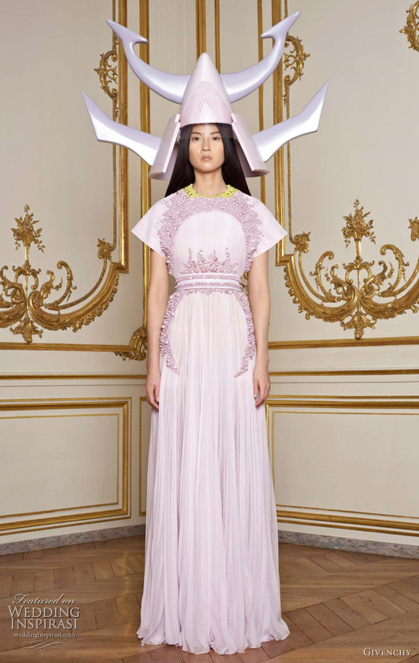 Givenchy Spring/Summer 2011 Couture collection - lavender dress and japanese kabuto inspired horned helmet