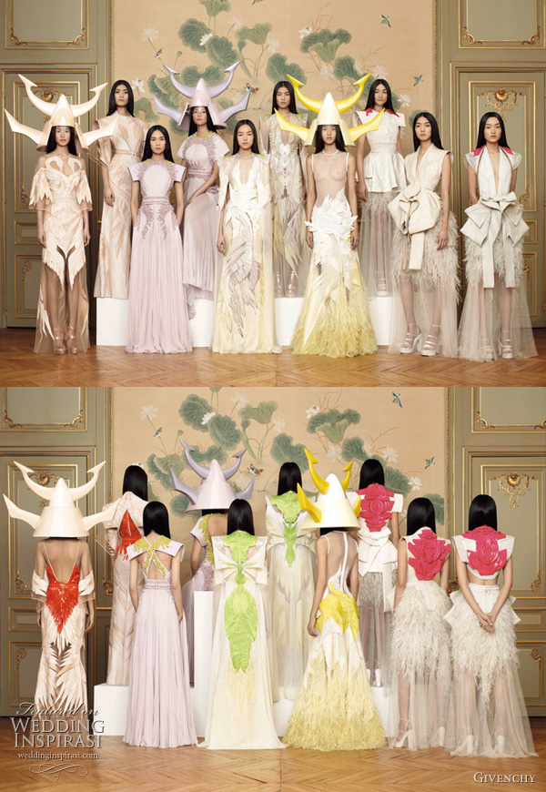 Givenchy Spring 2011 Couture collection -  Featuring a cast consisting entirely of East Asian models, Qin Shu Pei,  Ming Xi,  Tao Okamoto, Hye Park, Sun Fei Fei, Liu Wen, Jiang Xiao Yi, Ai Tominaga, So Young Kang, Du Juan.