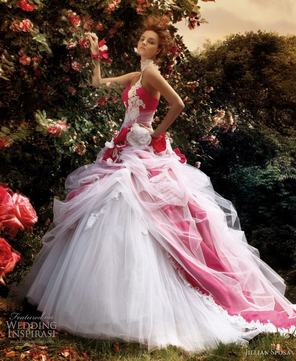 2011 red and white ball gown wedding dress by Jillian Sposa bridal collection 2011 red and white ball gown wedding dress by Jillian Sposa bridal collection