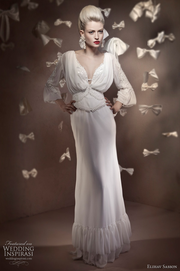 Wedding dress with sleeves by Elihav Sasson 2011 haute couture