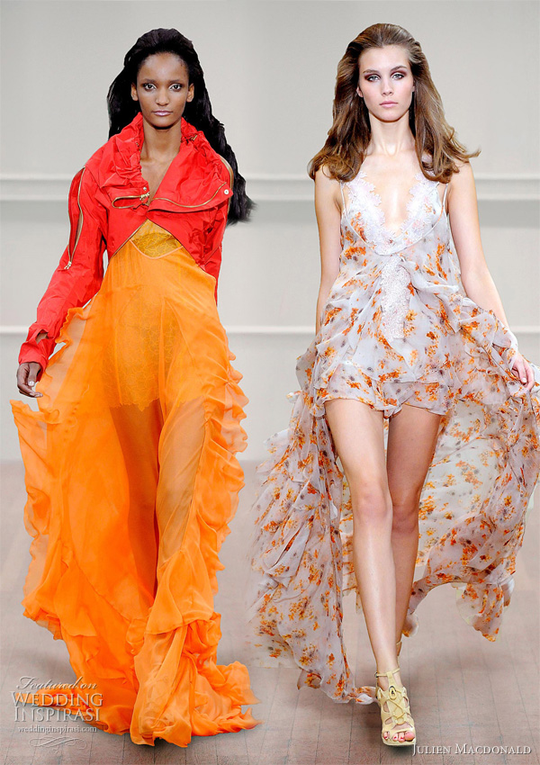 julien macdonald spring 2011 - color wedding dress inspiration