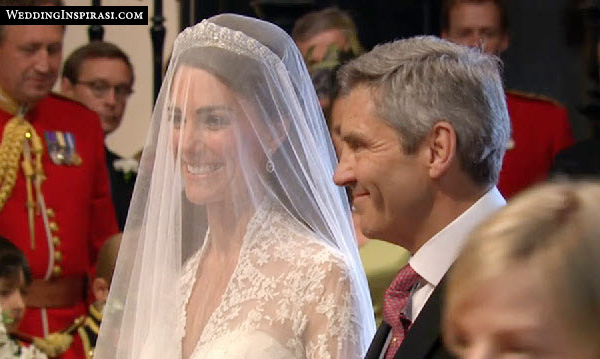 kate middleton and her father Michael at the royal wedding in Westminster Abbey on 29 April 2011