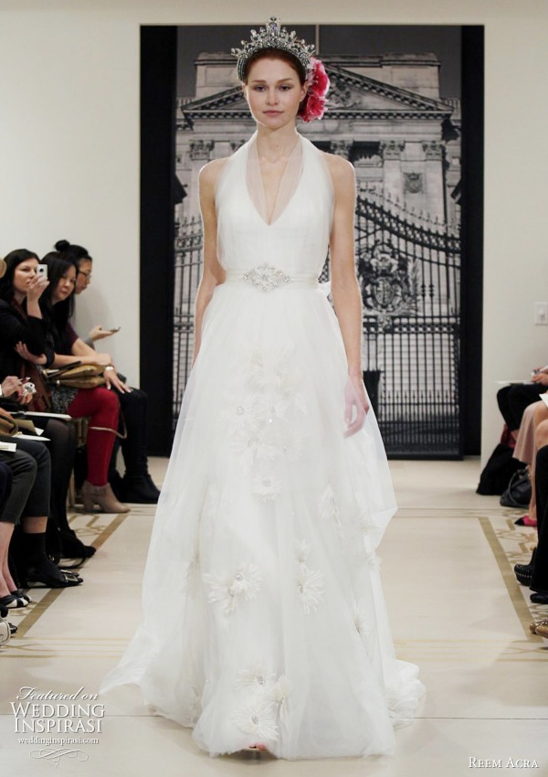 reem acra spring 2012 - halter neck wedding dress