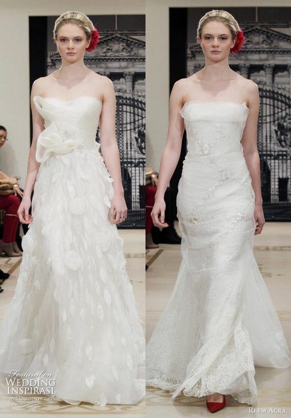 reem acra spring summer 2012 bridal - strapless wedding dresses