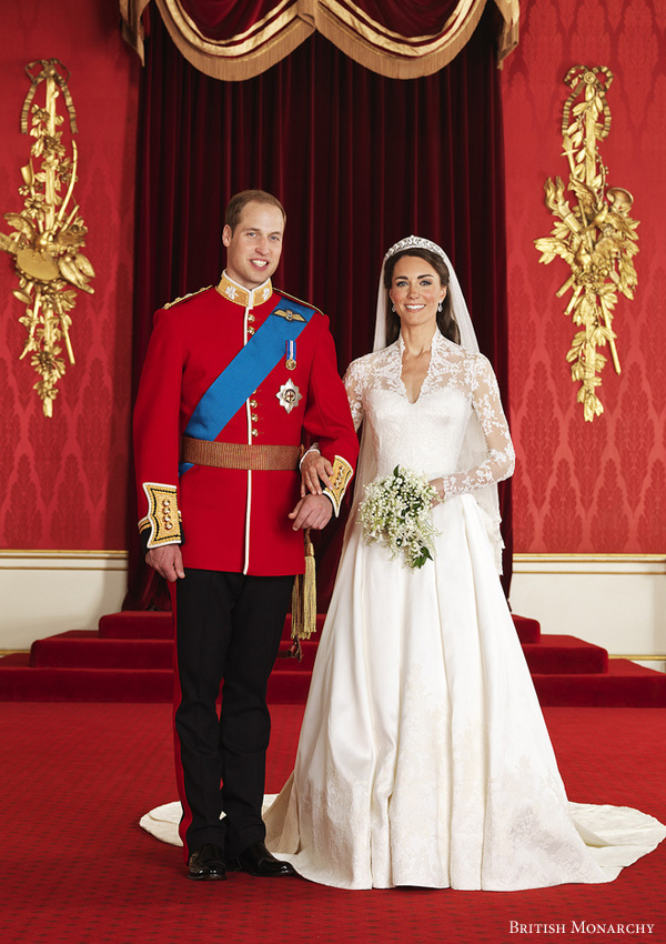 HRH Prince William and Ms Catherine Middleton - the Duke and Duchess of Cambridge.  Royal wedding 2011 official portraits by Hugo Burnand