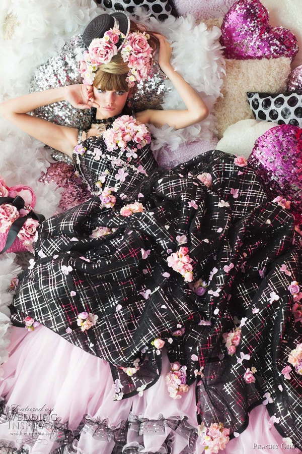 color wedding dresses peachy girl - black and pink bridal theme color wedding dresses peachy girl - black and pink bridal theme