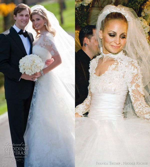 inspired by grace kelly's wedidng dress - ivanka trump in vera wang, nicole richie in marchesa