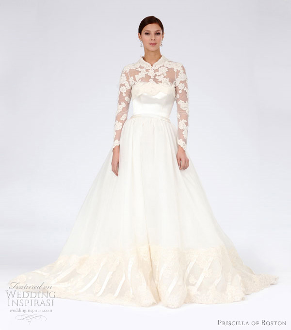 grace kelly style wedding dress 2012 - priscilla of boston