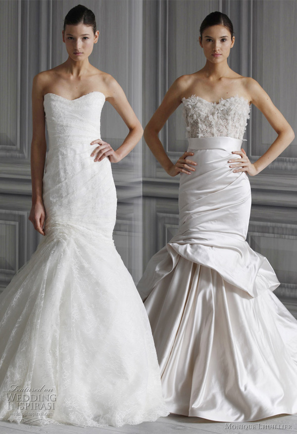 monique lhuillier spring 2012 wedding dresses - strapless mermaid gown