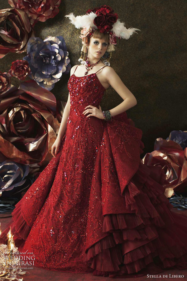 red wedding dresses 2011 by japanese bridal label Stella de Libero