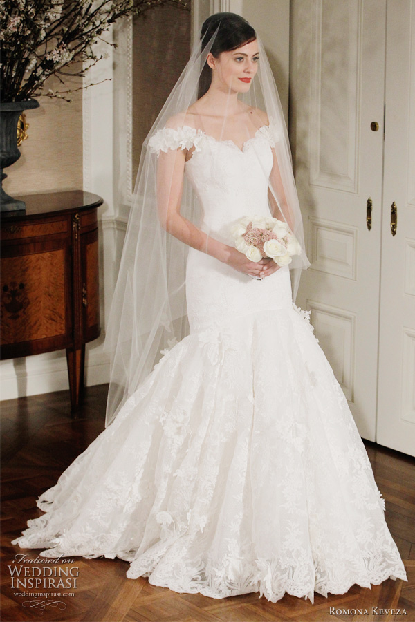 romona keveza 2012 legends bridal collection - portrait neckline wedding dress