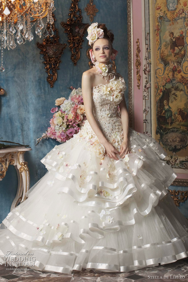 stella de libero bridal 2011 - rococo wedding dresses, princess marie antoinette inspired