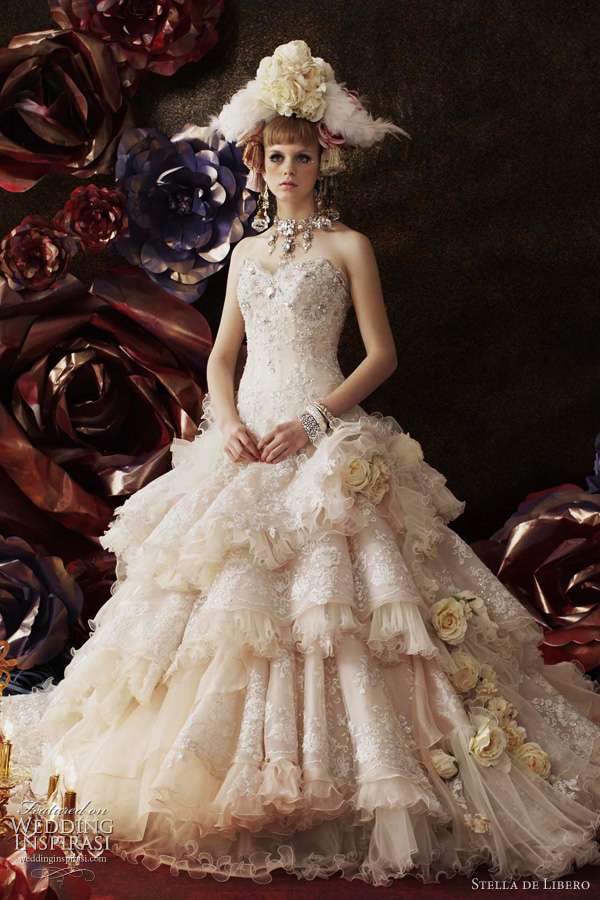stella libero princess wedding dress - marie antoinette inspired rococo bridal collection