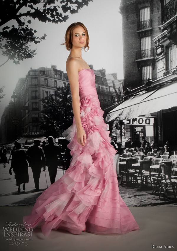 reem acra resort 2012 pink wedding dress