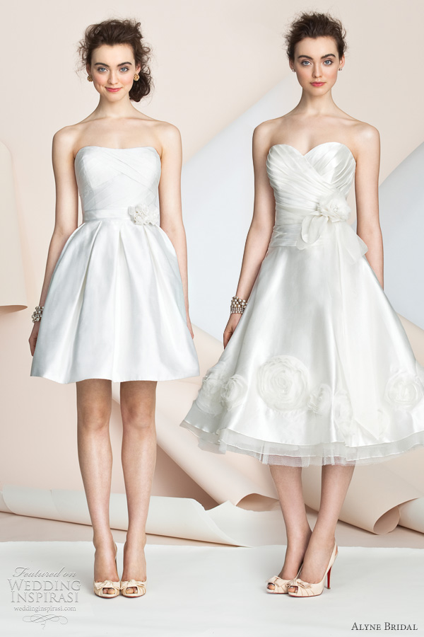 2012 alyne bridal short wedding dresses - Amber and Kimberly