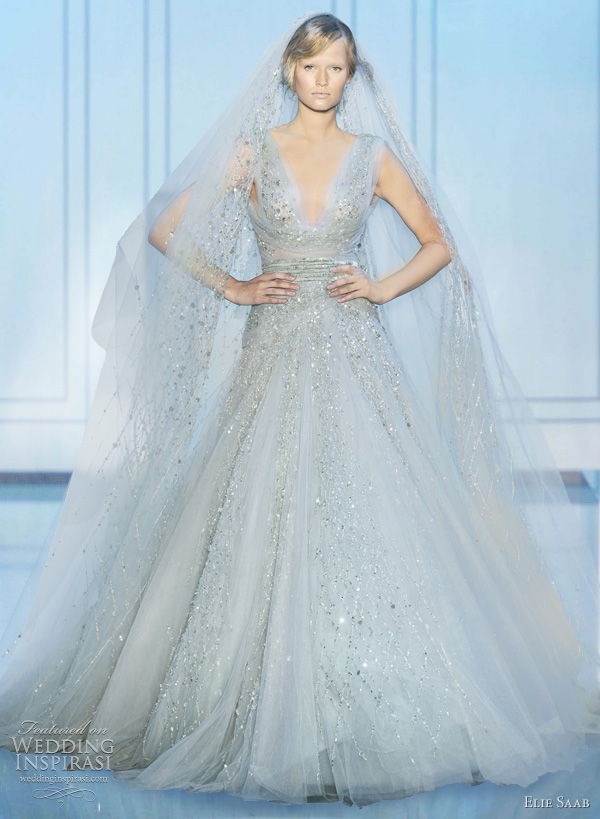 elie saab blue wedding dress