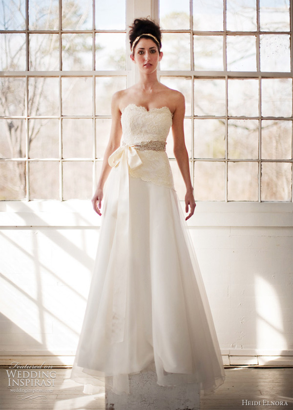 heidi elnora wedding dresses spring 2012- caitlin james Italian alencon lace/Silk organza bridal gown
