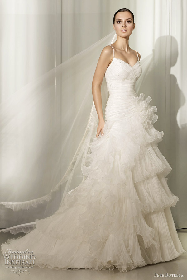 pepe botella ruffled wedding dresses